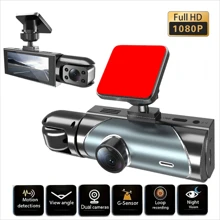 Dual Lens Dash Cam With Night Vision, Dual 1080P Front And Embedded Cameras, Wide Angle Car DVR, 3.16" IPS Screen, 24-Hour Motion Sensor Parking Mode, 32GB Memory Card Loop Recording Battery Capacity 150mAh