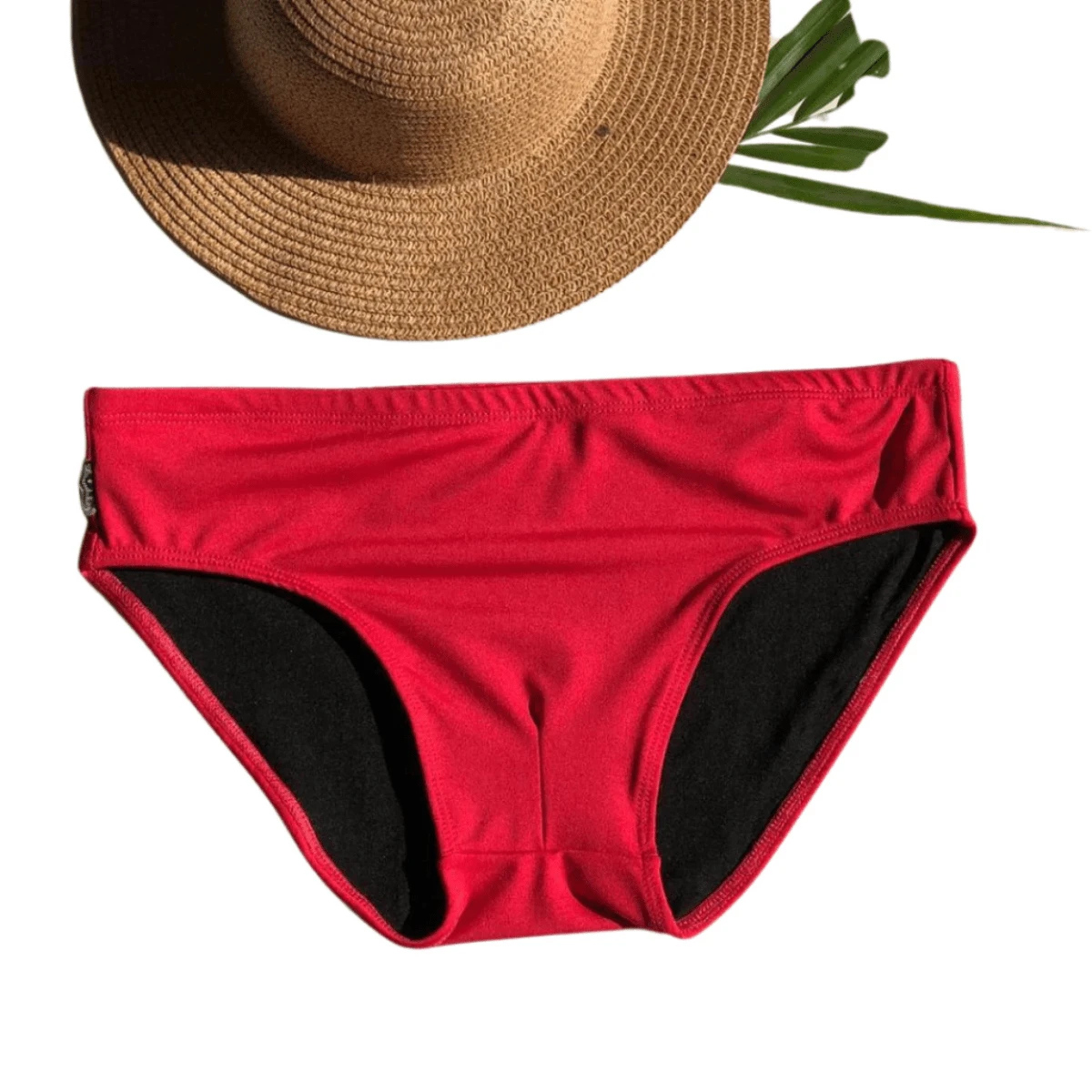 Men's Slim Swim Trunks 8cm Side Cut Modern Comfortable Beach Pool Sun Summer - 紅色 - 查看 1