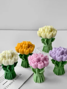 Exquisite Tulip Bouquet Silicone Mold - Unique Bouquet And Texture Design, Suitable For Scented Candles, Car Scented Candles, Home DIY Decorations, Festival Decorations, An Excellent Gift For Girls, Creating An Atmosphere.