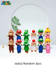 Super Mario 1/3/6 Pezzi Statuine Decorative 3D di Mario Poppa, Blind Box Poggiapolsi, Piccole Statue Decorative, Telefono Cellulare Casuale, Decorazione per Auto, 6 Colori Casuali 1 Regalo Sorpresa, Perfetti Regali per Giovani per Compleanni, Natale, San Valentino e Inizio Scuola