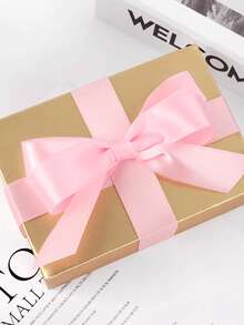 1 Roll 2/4cm X 8.66 Inch Pink Satin Ribbon, Baking, Cake And Wedding Decoration Gift Wrapping Ribbon, Cake Tying Bow - Baby Pink - View 6