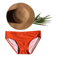 Men's Slim Swim Trunks 8cm Side Cut Modern Comfortable Beach Pool Sun Summer - 橘色 - 查看 1
