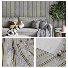1 Roll, Self-Adhesive Removable Wood Grain Wallpaper, Waterproof Vinyl, Decorative Wall Mural, Suitable For Living Room, Bedroom, Home Decor, 950*45cm/374*17.71inch Wall Paper Wall Stickers Room Decor Wall Decor Kitchen Living Room Decor