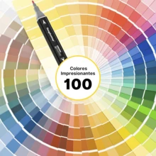 Marcadores profesionales de arte y diseño: juego de 80 colores, puntas dobles para detallar y sombrear, tinta a base de alcohol: juego de marcadores de punta doble, con tinta permanente, puntas finas y biseladas, mezcla suave y secado rápido. - Negro - Ver 4