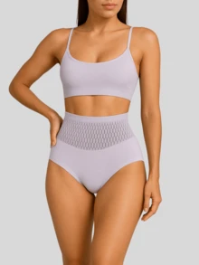 Set 2 Panty Faja Mujer Calzon Levanta Gluteos Boxer Moldeado - Lila Púrpura - Ver 2