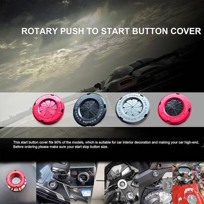 1pc Rotary Push Button Cover For Push Button Start, Universal Car Engine Start Button Protection Cover, Cool Motorcycle Car Decorative Accessory For Cars And Some Motorcycles