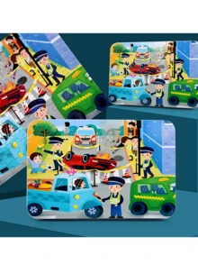 100 Pieces Iron Box Wooden Jigsaw Puzzle Puzzle Children's Puzzle Baby, Cartoon Wooden Early Education Toy, Christmas Gift/ - Multicolor - View 8