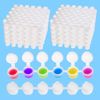 48 piezas de 3ml y 5ml Tazas de pintura de aerógrafo vacías con tapas, Contenedores de pintura mini, 6 cajas de pintura de aerógrafo conectadas, Tazas de pintura de aerógrafo de 3ml y 5ml, Adecuado para proyectos de arte y manualidades escolares, Útiles escolares, Vuelta al cole