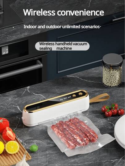 SOKANY 1pc Cordless Rechargeable Vacuum Sealer, Portable Vacuum Sealing Machine For Dry/Wet Food Storage And Vacuum Sealing, With 4.7-Inch Heating Sealing Strip, Convenient For Carrying, Suitable For Restaurants, Kitchens, Fitness Items Preservation, Helping You Enjoy Fresher Meals