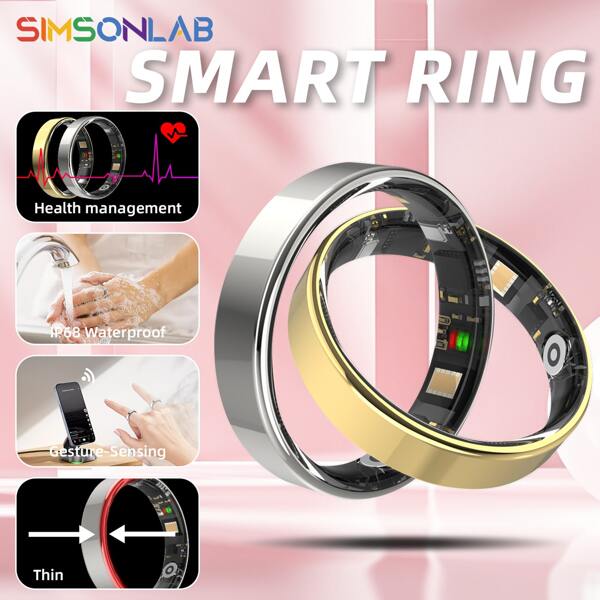 SIMSONLAB 2025 NEW!Smart Ring , IP68 Waterproof, Minimalist Look, Exercise Mode, Pedometer, Rose Gold, Phone Control, Men's And Women's, Gift, Narrow Ring