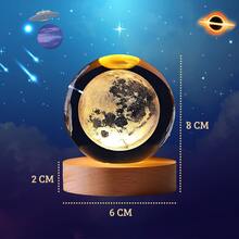 3D Crystal Ball LED Table Lamp Outer Space Decorative Lampshade Various Models Ornaments Moon Lion Astronaut Home Bedroom Decorations - Galaxy - View 8