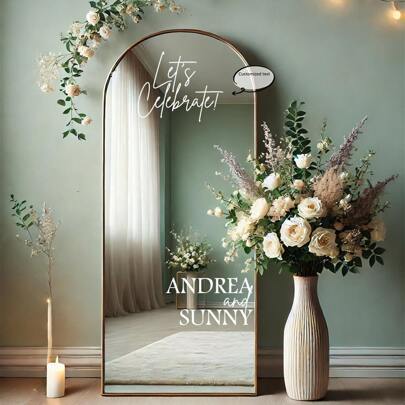 Custom Wedding Welcome Sign Decal – Personalized Vinyl Sticker For Mirror Or Acrylic, Names & Date, Elegant DIY Reception Decor