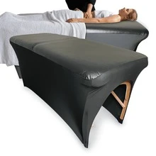 Lash Bed Cover - Waterproof Artificial Leather Spa Mattress Topper, Fitted Massage Table Cover Protector, Wax Bed Cover & Esthetician Bed Cover For Spa Salon, Lash Bed & Massage Bed - Black - 黑色 - 查看 6