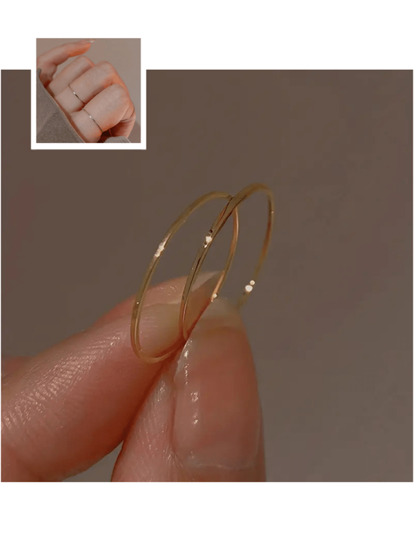 Set de 6 anillos apilables de tono plateado sencillo, anillos midi simples para mujer, anillos de regalo