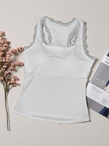 Sexy Camisole Top Women, Fashion Comfortable Minimalist Padded Cami Vest Tank Top - White - View 5