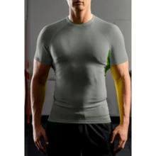 Playera Manga Corta Compresión Secado Rápido - Gris Claro - Ver 4