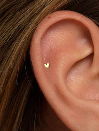 SereneSpark 1Pair 3mm Heart 925 Sterling Silver Earring For Women Cute Piercing Cartilage Stud Earring Suitable For Wedding Bridal Jewelry Valentines