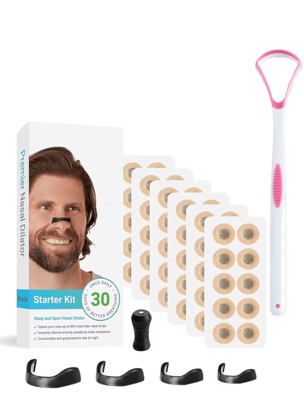 30pcs/60pcs Nasal Dilator Strips With Tongue Scrapers, Strong Magnetic Design For Secure Fit, Ergonomic Nasal Clip With Comfortable No-Pressure Feel, Magnetic Adsorption And Double Reinforcement, Portable And Reusable, Gently Cleans Tongue Coating For Fresh Breathing, Fits In Pocket/Bag, Suitable For Morning And After Meals