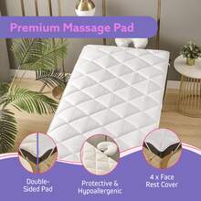 Double-Sided Massage Table Pad, Plush Fleece And Microfiber Cover, Soft Massage Bed Topper And Spa Cover, Ideal Table Accessories, 76"X34", White - White - View 3