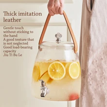 1 Piece Large Capacity With Faucet, Refrigerator Cold Water Bottle, Fruit Tea Cold Water Bottle, Household Water Beverage Bucket, Ice Glass Juice Pot (Without Shelf)
