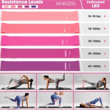 5pcs/Set Gradient Pink Resistance Bands, Strength Training Bands, Fitness Booty Bands, Outdoor Yoga Sports Elastic Fitness Bands, Squat Leg Training, Pilates Home Rubber Bands Gym Accessories, Pilates Fitness Equipment, Fitness Equipment, Dance, Elastic Fitness Bands, Fitness Resistance Bands, Sports, Gym, Soccer, Men's Gym, Artistic Gymnastics, Fitness Bands - Multicolor - View 3