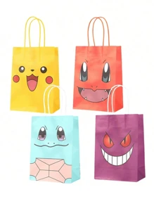 pokemon 1/4/8 Stücke Pokemon Pokémon Geschenktüten mit Pikachu und Spritze - Süße Partytüte für Geburtstage, Veranstaltungen und Feiern, perfekt für Fans und um jedem Anlass Spaß zu verleihen (einige Teile können zufällig sein)