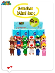 Super Mario 1/3/6 Pezzi Statuine Decorative 3D di Mario Poppa, Blind Box Poggiapolsi, Piccole Statue Decorative, Telefono Cellulare Casuale, Decorazione per Auto, 6 Colori Casuali 1 Regalo Sorpresa, Perfetti Regali per Giovani per Compleanni, Natale, San Valentino e Inizio Scuola