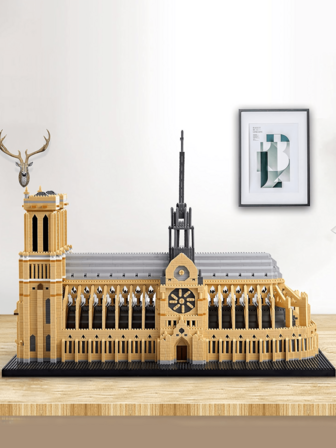 World Famous Landmark Building Blocks 7380pcs Notre Dame Cathedral/5466pcs Colosseum/4669pcs Empire State Building/4060pcs Tower Of London/3585pcs Eiffel Tower/3377pcs Louvre Museum/2790pcs Swan Lake/2648pcs Pink Church/2202pcs White House/1895pcs Arc De Triomphe/1699pcs Tower Bridge, Large Construction Collectible Souvenir DIY Creative Educational Assembling Bricks, Train Hand-Eye Coordination, Home Decor Desk Accessory Birthday Gift