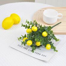 2/6/10pcs Artificial Lemon Flower Bouquet - Realistic Eucalyptus And Lemon Flowers, Suitable For Home, Bedroom, Garden, Wedding, Birthday Party Decor, Seasonal Holiday Centerpieces, All-Season, Maintenance-Free - Eucalyptus Lemon - View 5