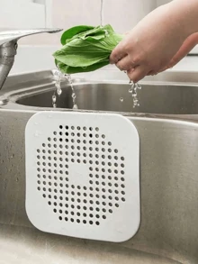 Tapete de filtro cuadrado, colador de fregadero, ventosa anti-obstrucción, adecuado para drenajes de fregaderos de baño y cocina