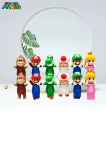 Super Mario 1/3/6 Pezzi Statuine Decorative 3D di Mario Poppa, Blind Box Poggiapolsi, Piccole Statue Decorative, Telefono Cellulare Casuale, Decorazione per Auto, 6 Colori Casuali 1 Regalo Sorpresa, Perfetti Regali per Giovani per Compleanni, Natale, San Valentino e Inizio Scuola
