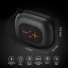 T&G Bocina Bluetooth portátil, altavoces pequeños Bluetooth inalámbricos, altavoz impermeable IPX7 adecuado para baños, piscinas, paseos en bote y senderismo - Negro - Ver 11