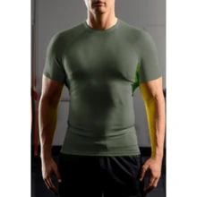 Playera Manga Corta Compresión Secado Rápido - Gris Oscuro - Ver 3