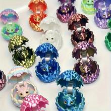 Juego decorativo compacto de 2 piezas con un dragón y un huevo 3D impresos, en opciones de varios colores, adecuado para exhibir en el escritorio de la oficina o el hogar, regalo ideal para Halloween, Navidad, Acción de Gracias y la vida diaria