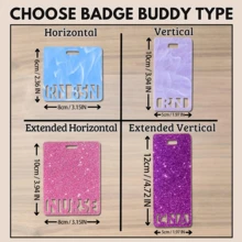 1 PC Custom Badge Buddy Id Holder,Custom Badge Buddy, Badge Buddy Nurse, RN Badge Buddy, Healthcare Worker Badge Tag, Healthcare Badge Buddy, Nurse Badge Tag, X-Ray Holder, Badge Buddy, Graduation Gift,Enter Your Title On The Cute Acrylic And Glitter Acrylic Badge Holder - Custom Letter Badge Scroll - View 3