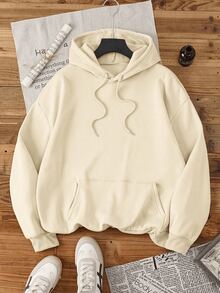 SUDADERA AFELPADA CUELLO REDONDO CON DISEÑO COR ALINE IDEAL PARA EL FRÍO DE GORRO - Albaricoque - Ver 2