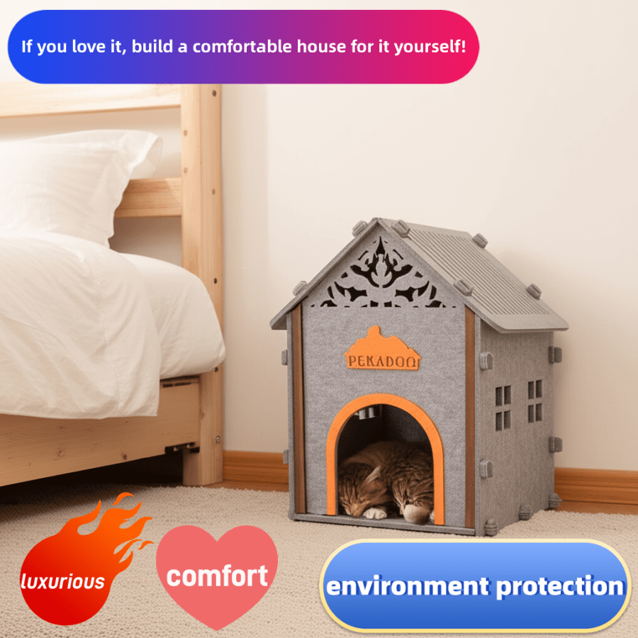 DIY Castillo de lujo para mascotas con puerta, jaula moderna y elegante para gatos y perros, casa elegante para mascotas, hogar cómodo para gatos y perros, villa para perros, villa para gatos, cama para mascotas con puerta, cama cómoda para gatos y perros, villa para gatos y perros con techo de cielo estrellado, cama para gatos y perros con ventanas