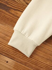 SUDADERA AFELPADA CUELLO REDONDO CON DISEÑO COR ALINE IDEAL PARA EL FRÍO DE GORRO - Albaricoque - Ver 5