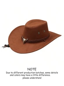 1pc Women's Solid Color Faux Wool Sheriff Badge Cowboy Hat, Sheriff Badge Prop, Detachable Strap, Western Style, Suitable For Music Festivals, Western Themed Events, Retro Parties, Role-Playing, Costume Nights, Holiday Dances, Bachelor Parties, Birthday Celebrations, Stage Performances, And Daily Wear - Top Hat - View 26