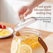 1 Piece Large Capacity With Faucet, Refrigerator Cold Water Bottle, Fruit Tea Cold Water Bottle, Household Water Beverage Bucket, Ice Glass Juice Pot (Without Shelf)