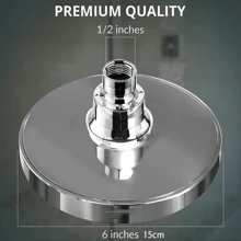 [High-Pressure Rainfall Shower Head] 6-Inch High-Pressure Rainfall Shower Head - Adjustable Angle, Chrome Finish, Wall/Ceiling Mount, Round Polished Bathroom Accessory