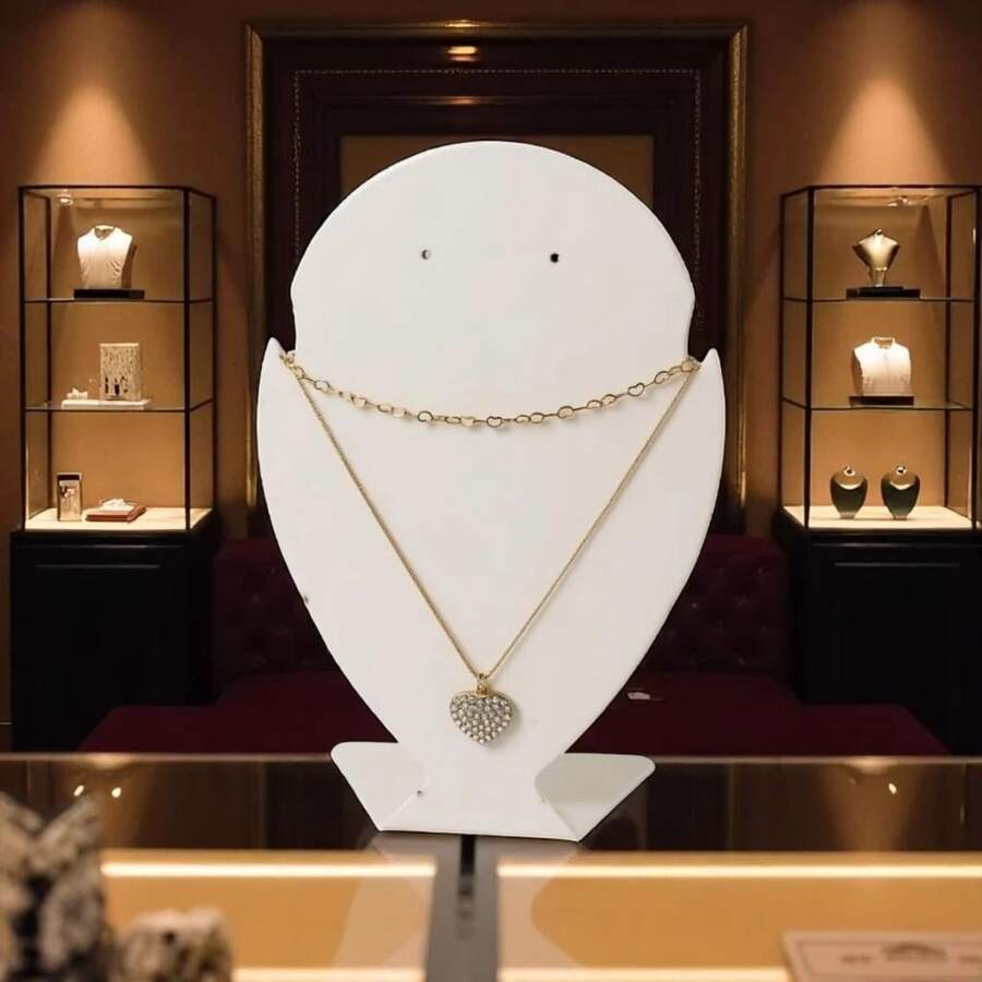 Hollow Heart Necklace Zirconia Pendant Gold And Silver Plated For Women - Dorado - Ver 1