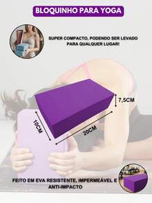 Yoga Pilates Block 10 X 20 X 7.5cm Physical Therapy Stretching Brick - tử đinh hương - Xem 2