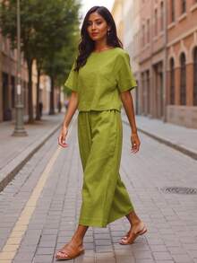 Women Two-Piece Outfits - 綠色 - 查看 3