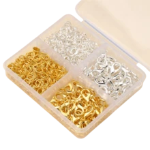 WGRXIRANYKM 120Pcs/Lot Lobster Clasp 480Pcs/Lot Jump Rings Hooks Connectors Jump Rings For Bracelet Necklace Chain DIY Jewelry Making Findings - Golden+Silvery - View 4