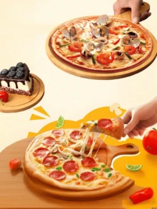 1 Stück Bambus Pizza Brett, Schneidebrett, Baby Lebensmittel Schneidebrett, Steak Brett, Salatplatte, Sandwich Platte, Pastaschale, individualisierter Text und Muster, verschiedene Spezifikationen erhältlich, wasserdicht und feuchtigkeitsbeständig