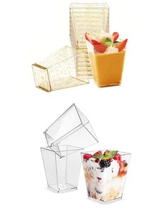 20pcs 5OZ Dessert Cups, Tall Trapezoid Mousse Cups, Pudding Cups, Hard Plastic Transparent Jelly Cups, Dessert Cups, Cake Cups, Square Cups, Homemade Ice Cream Cups, Cake Cups For Holidays, Celebrations, Parties, Desserts - Multicolor - View 6