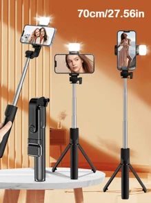 Asta per selfie telescopica pieghevole portatile in lega da 170 cm/66,9 pollici con supporto per telefono cellulare, telecomando Bluetooth, rotazione a 360°, anti-shake, adatta per riprese video e registrazione della vita quotidiana