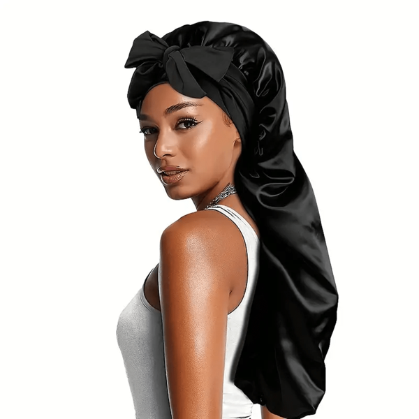 ZTZI 1 pièce Bonnet long en satin, bonnet en soie pour les cheveux, bonnet pour dormir, bonnet pour tresses longues, casquette de soin capillaire réutilisable et réglable, bonnets de nuit pour femmes