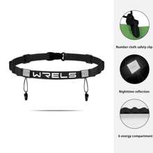 WRELS 1pc Marathon Belt Race Number Band - Lightweight, Free, Convenient, Adjustable Size And Reflective Design - No Pressure For Running At Night, Suitable For Running, Cycling, Triathlon, Marathon